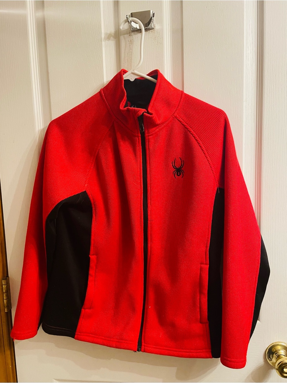 Spyder Like New Kids Red and Black Lightweight Full-Zip Jacket